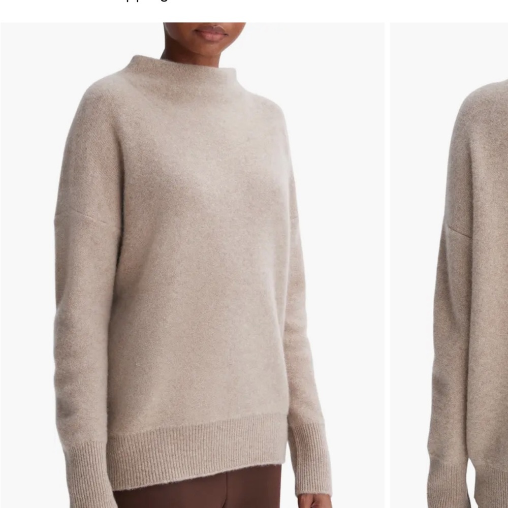 Vince Boiled Cashmere Funnel Neck Pullover
